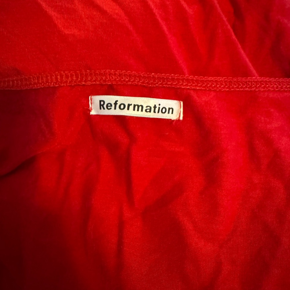 REFORMATION Red Valentine Holiday Date Party Festive “Cherie” Wrap Top - Picture 10 of 10